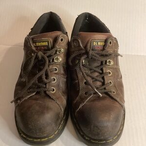 Dr. Martens Industrial Steel Toe Dark Brown Leather Men's Shoes Vtg